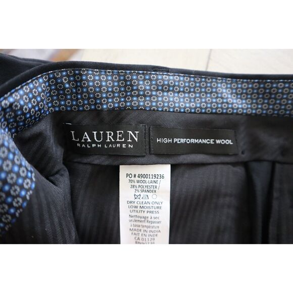 Lauren Ralph Lauren Men's Sz 48x30 Black UltraFlex Wool Blend Dress Pants - Picture 3 of 7